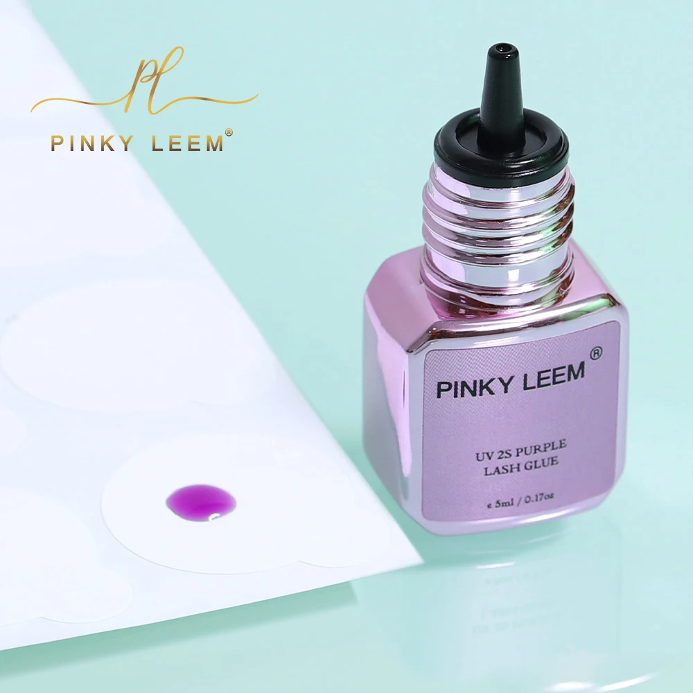 Pinky leem Custom logo lash adhesive 0 humidity adhesive lash extensions 8 week retention purple strong lash glue
