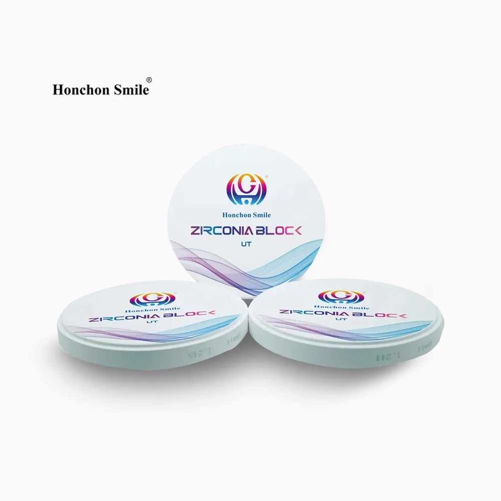 Factory Price UT White Zirconia Dental Block Disc Fit Veneers Crowns Coping Cad Cam Blocks Dental Lab Material Consumables