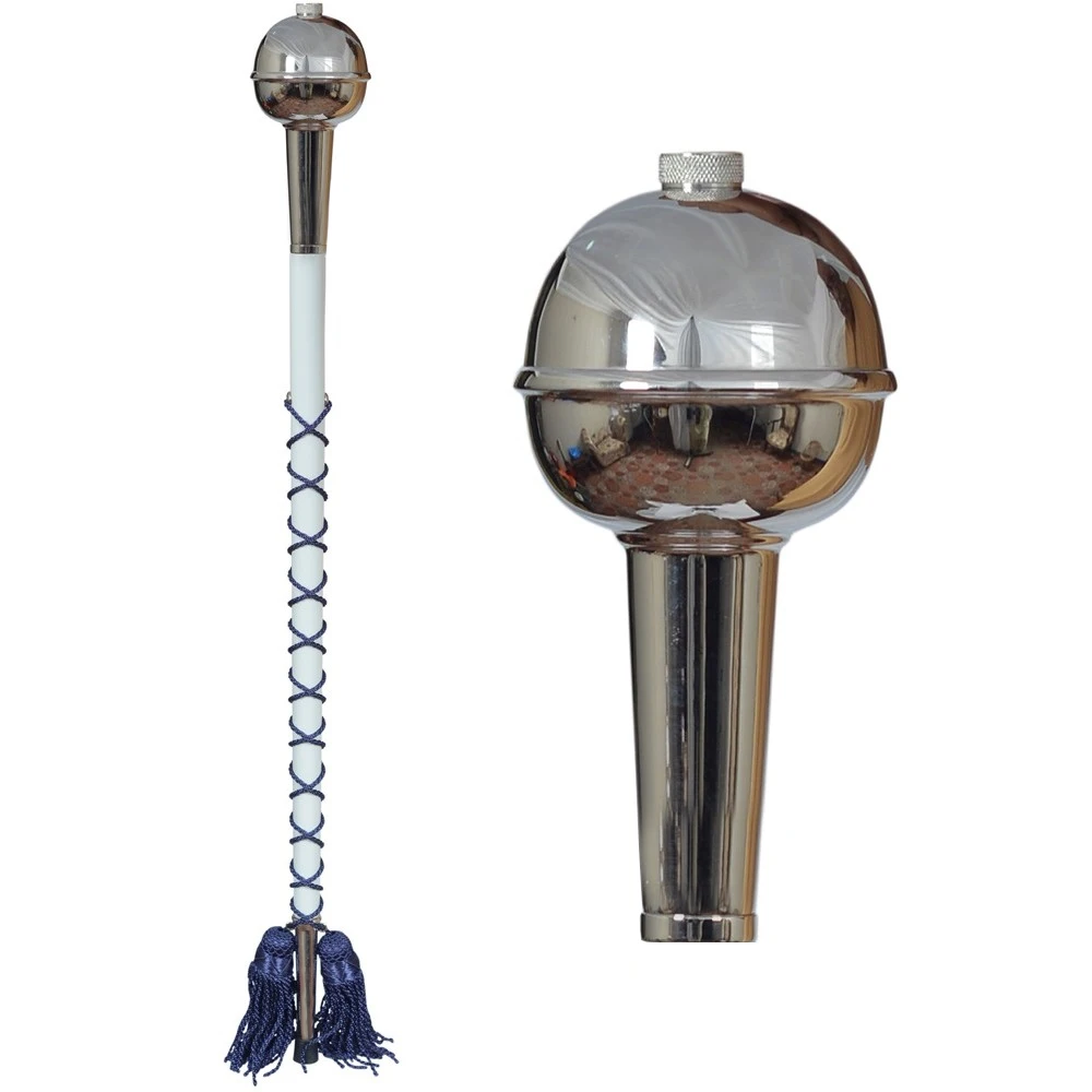 New Design Pipe Band Drum Major Mace Stick Plain Ball Head Ball Top Shaft Major Mace Head Stick
