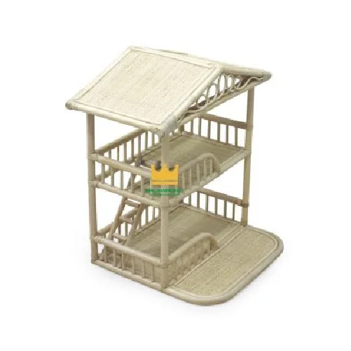 Vietnam rattan doll house, charming two-story cheap price with high quality wholesale