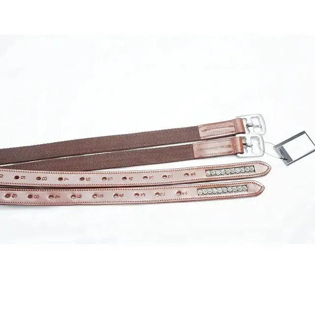 Horse English Saddle High Quality Drum Dyed Leather Stirrups Leather Strap with Rhinestones horse equipment