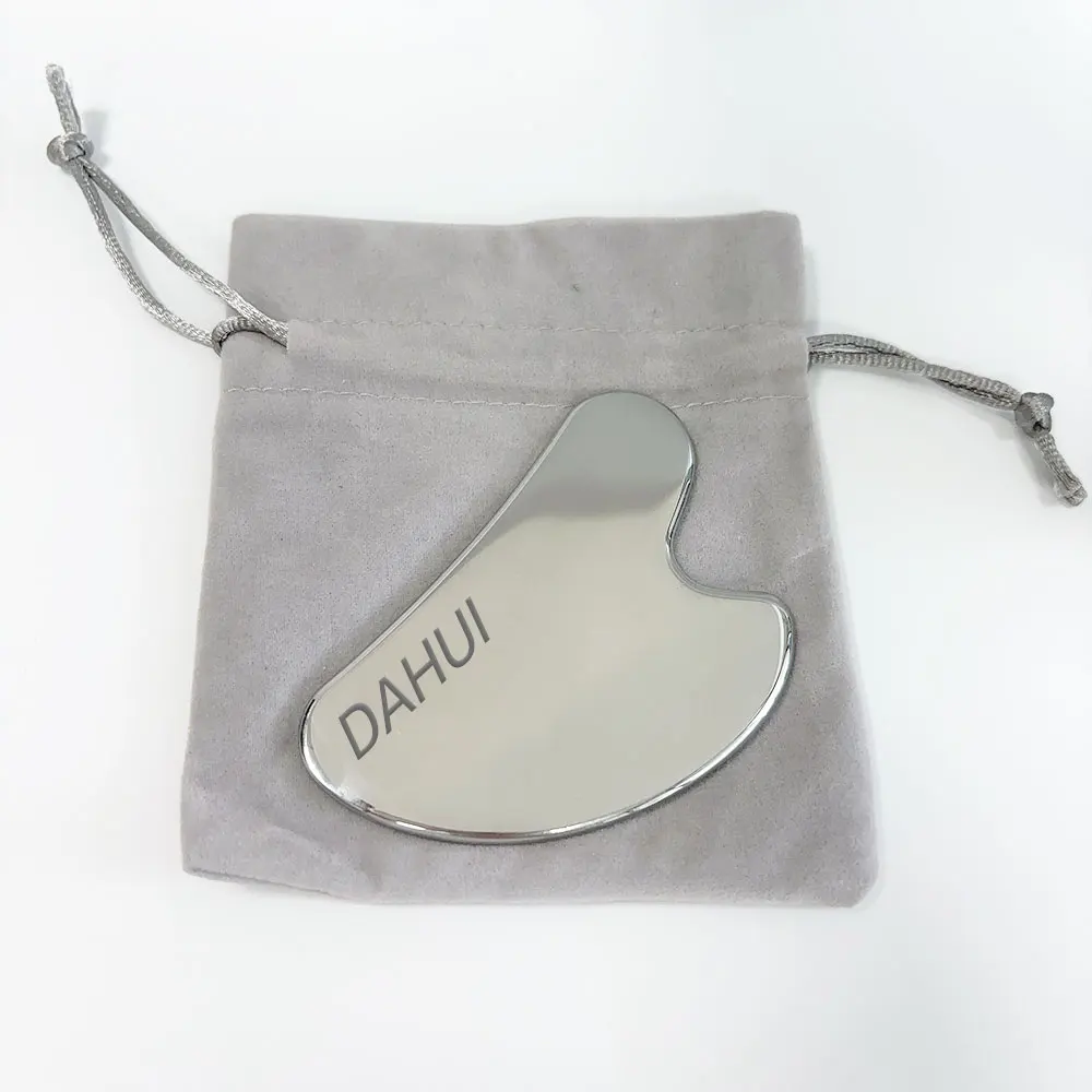 Custom Logo Facial Scraping Body Guasha Massage Tools 304 Stainless Steel Metal Face Gua Sha Board