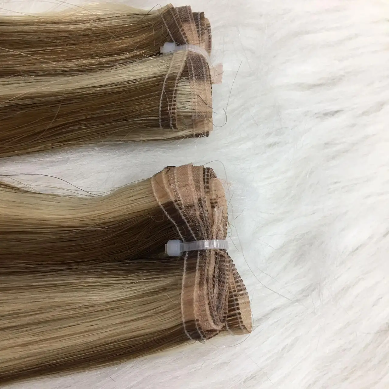New arrival Silk Flat Weft Double Drawn Slavic Russian Flat Weft Hair Extensions Full Cuticle Aligned Double Drawn Extension