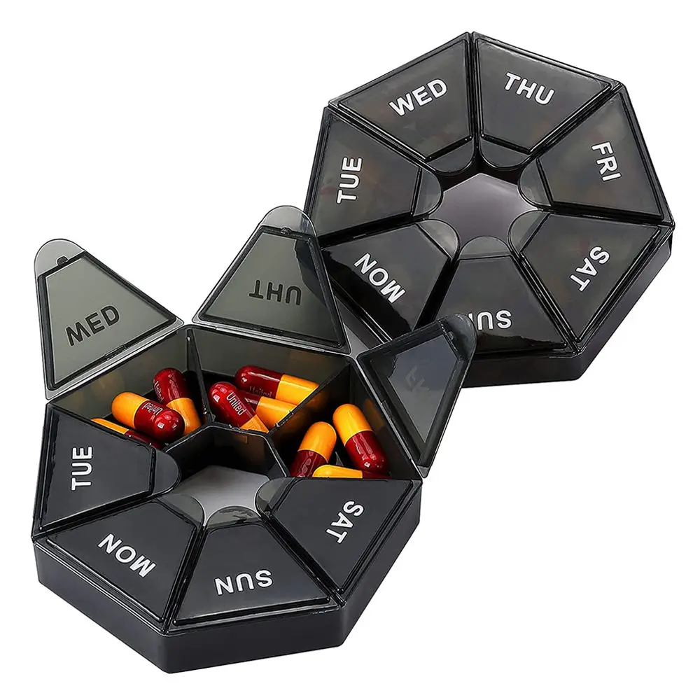 Factory Price round PP Pill Box Weekly AM/PM Medicine Organizer with Various Specifications for Pill Storage Cases