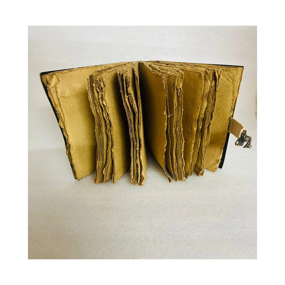 Widely Selling New Beautiful Design Handmade Deckle Paper wellness journal grimoire custom printed notebook For Sale