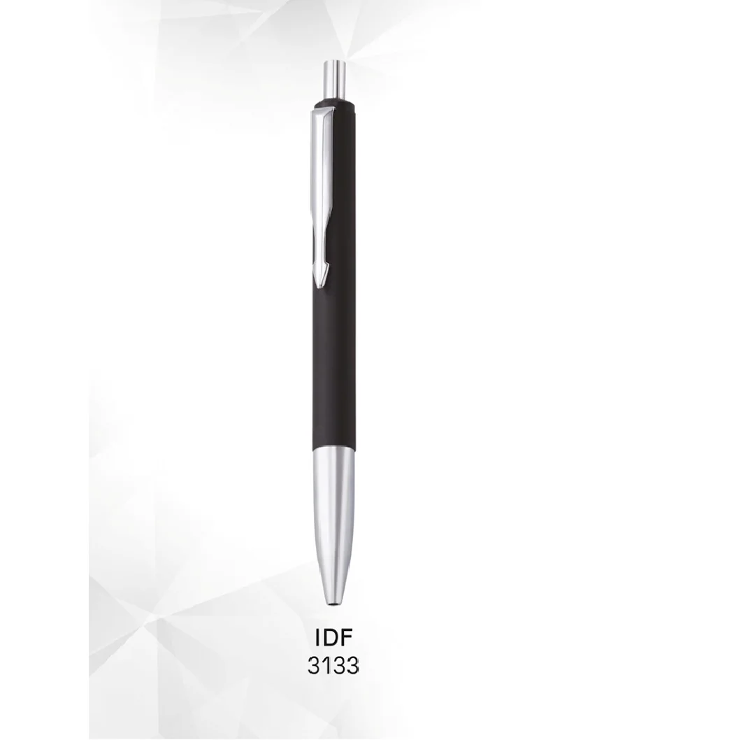 Parker Vector Customized Logo Black Metal Retractable Ballpoint Pen Cute Design for School Office & Wedding Promotional Gifts