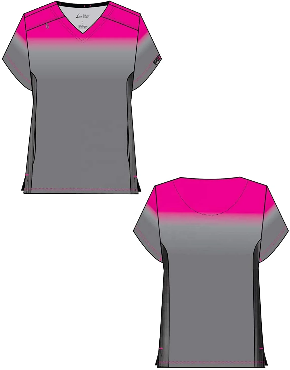 Zip Pocket Scrub Top for Women Uniform Set Jogger Scrub V-Neck Top Men Women Nursing Medical Workwear