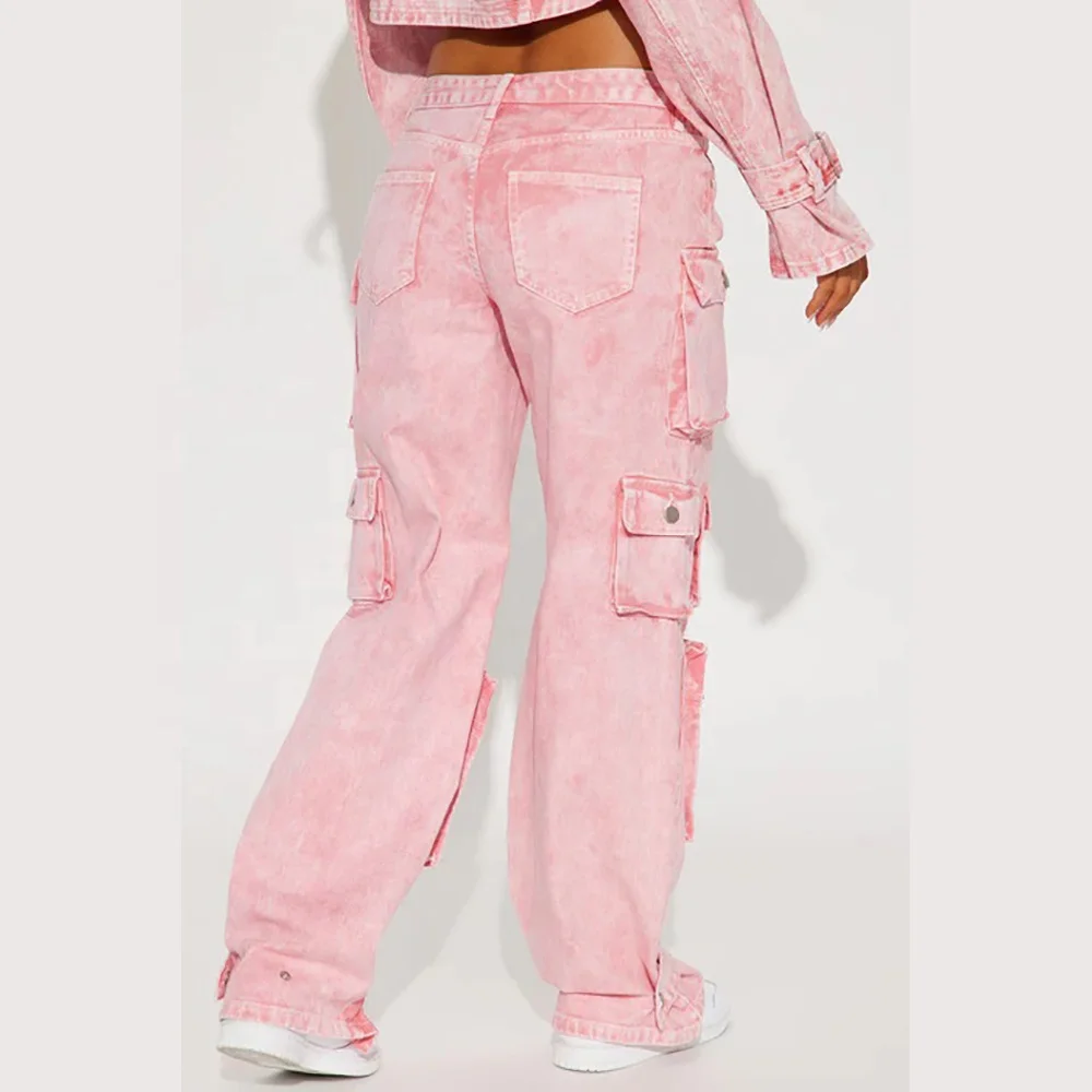 Wholesale Fashion Ripped Jeans Womens Denim pants Side Pocket New Trouser Pant For Woman Cargo Pant Jeans