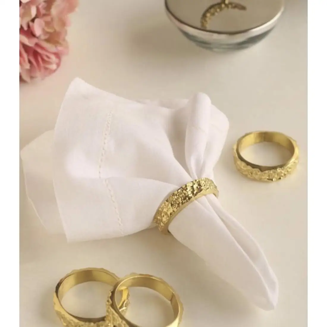 Buy Online metal napkin Ring Copper Tone Premium Grade Top Quality Reusable Cloth Tissues Holder Napkin Holder Private Logo