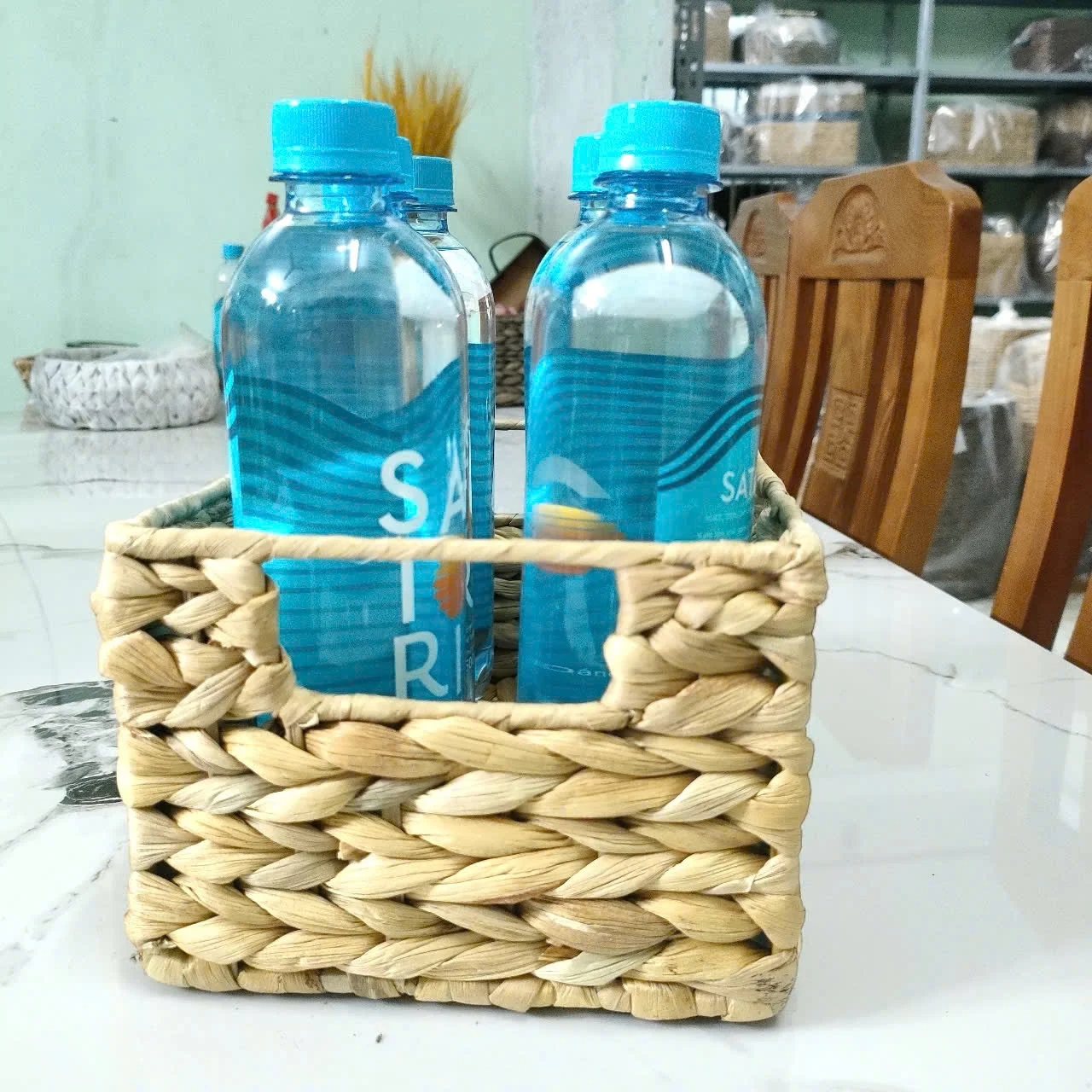 Hot selling Rectangular Water Hyacinth Tray #5027A Iron Frame Fishbone Woven Kitchen utensils Storage Manufactured in Vietnam