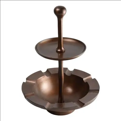 Vintage Style Antique Brass and Aluminium Ashtray Large Shaped Design for Garden Bar Home Hotel and Office Smokeless Ash Holders
