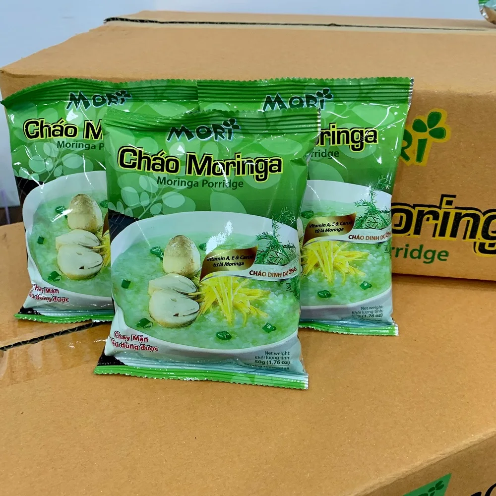 Instant Eating Delicious Porridge With Rice moringa leaf powder Ingredient 30packs x 50g Made in Vietnam For Export