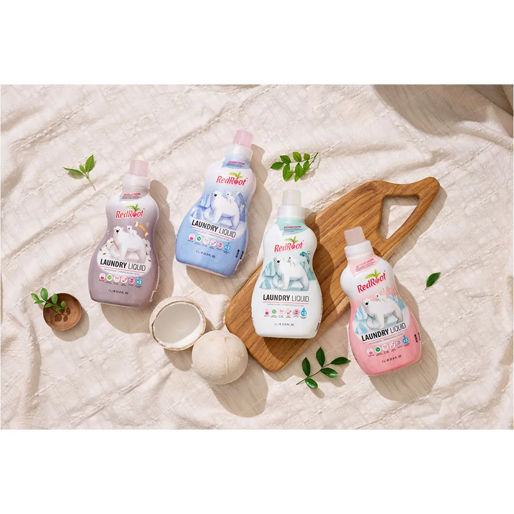Laundry Detergent bottles RedRoot Laundry Detergent_Fragrance Free Washes Stains and Protects Colors