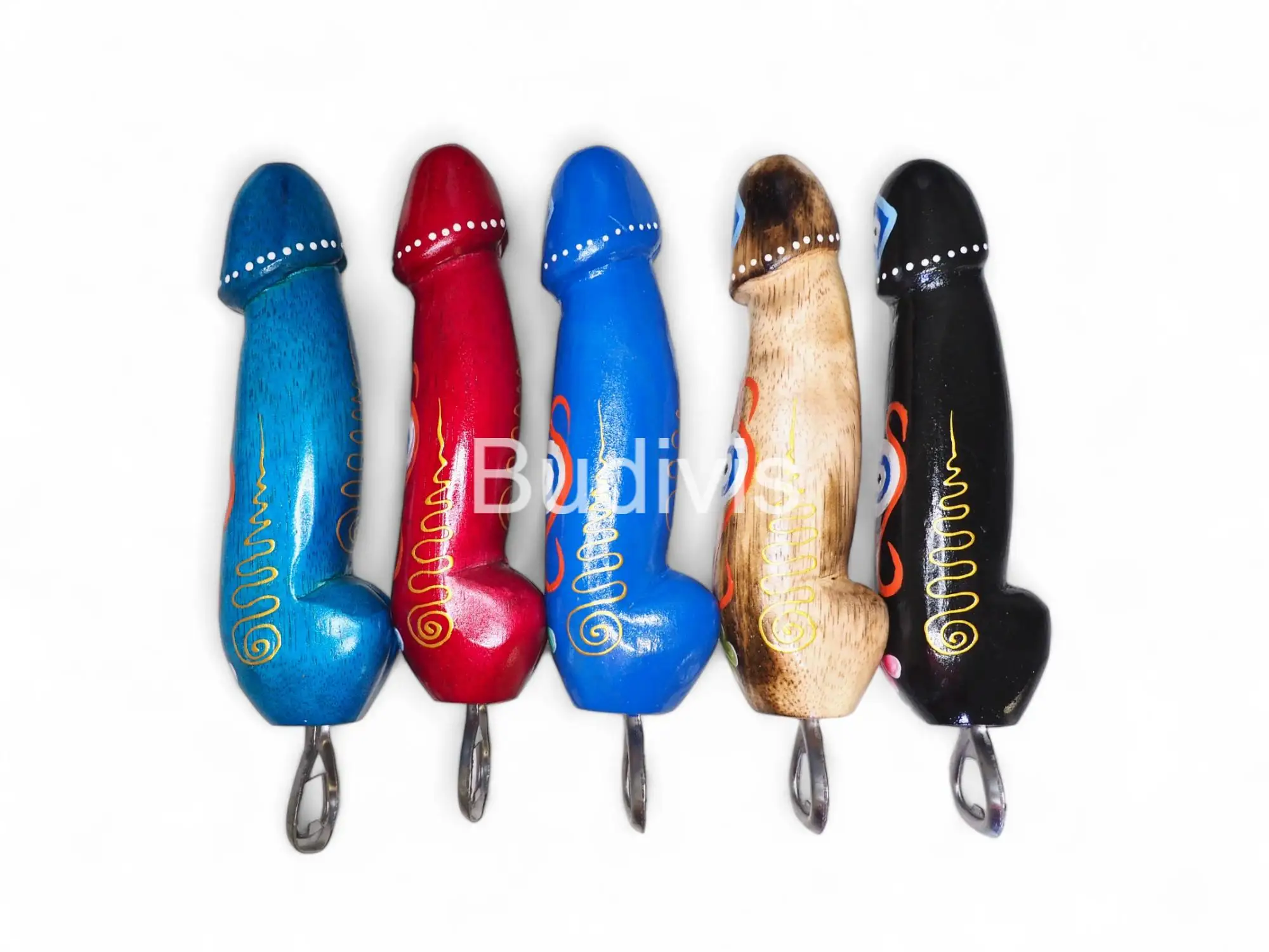 wholesale wooden bottle openers with unique design, hand made wooden penis bottle openers with custom painting accept