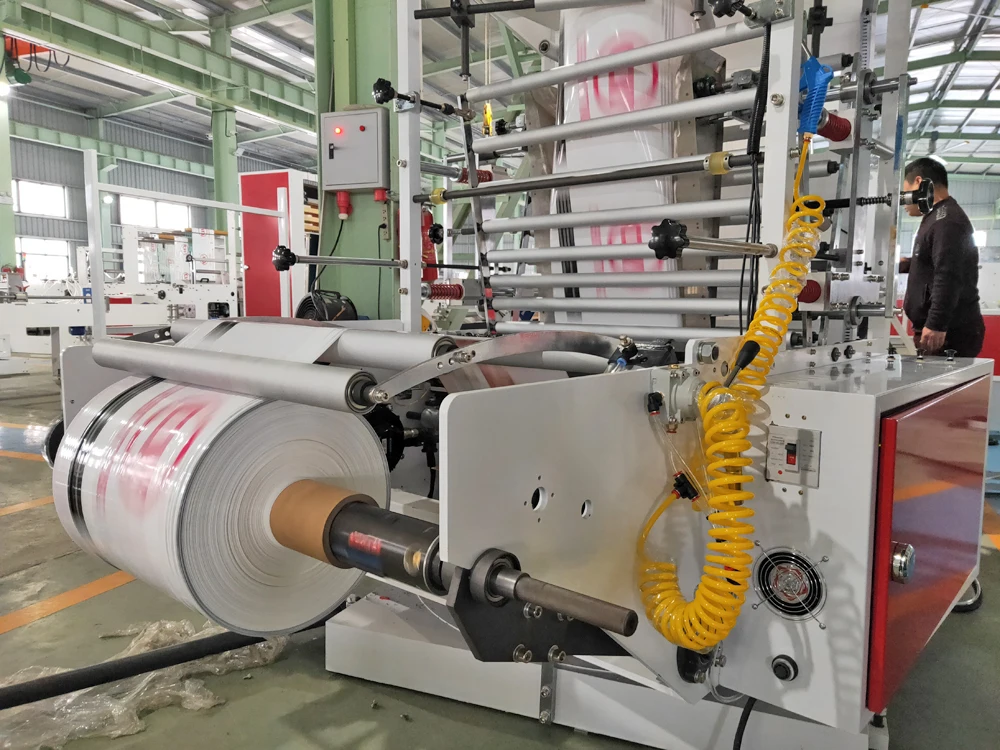 Super High Speed Plastic Film Folding Hot Slitting Rewinding Machine with 4pcs Servo Motor