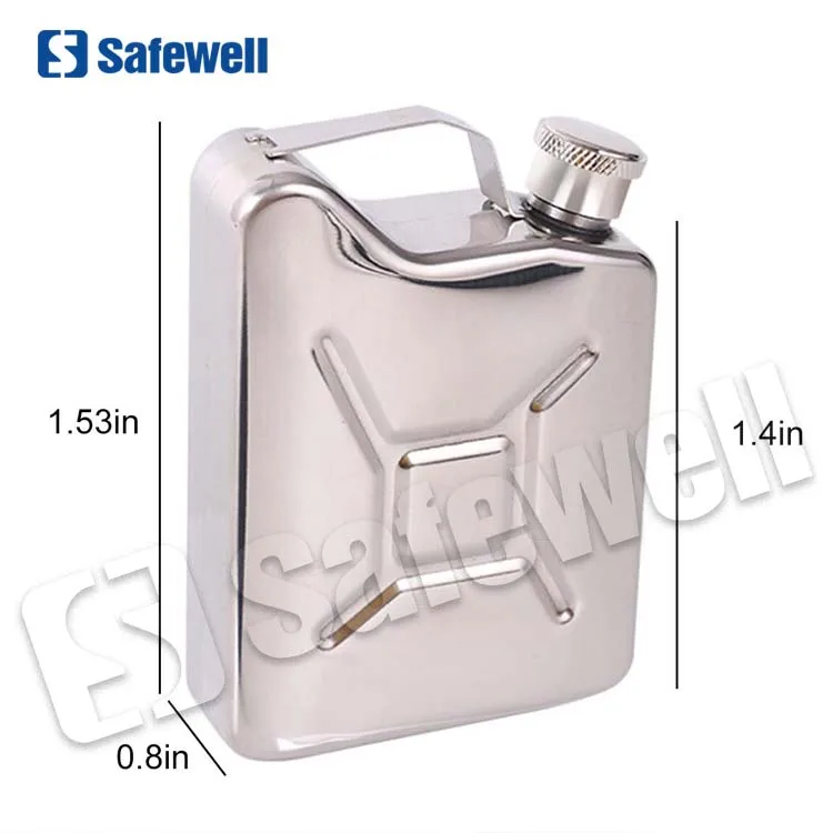SWJC-42  5oz Stainless Steel Small Portable Jerry Can Shape Alcohol Bottle Flasks for liquor for men