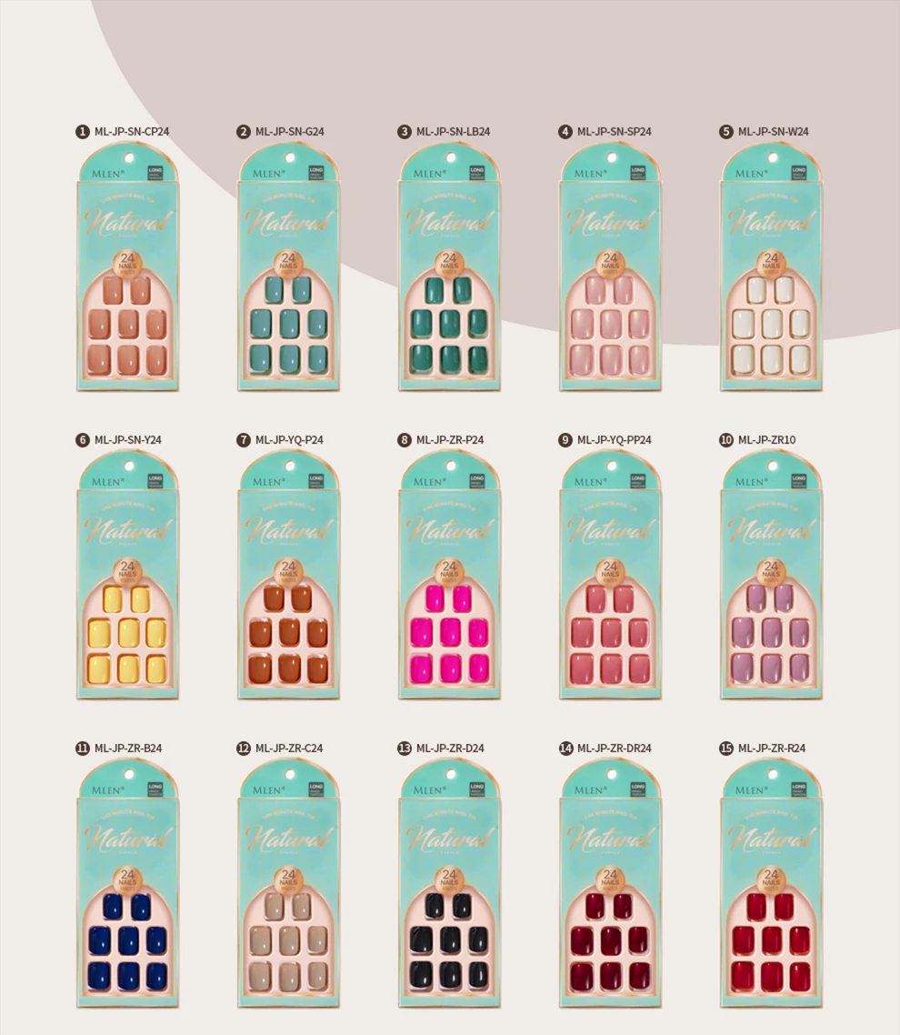 hot sell  Short Length Nail Tips Fashion French Designed Artificial Full Cover False Nails