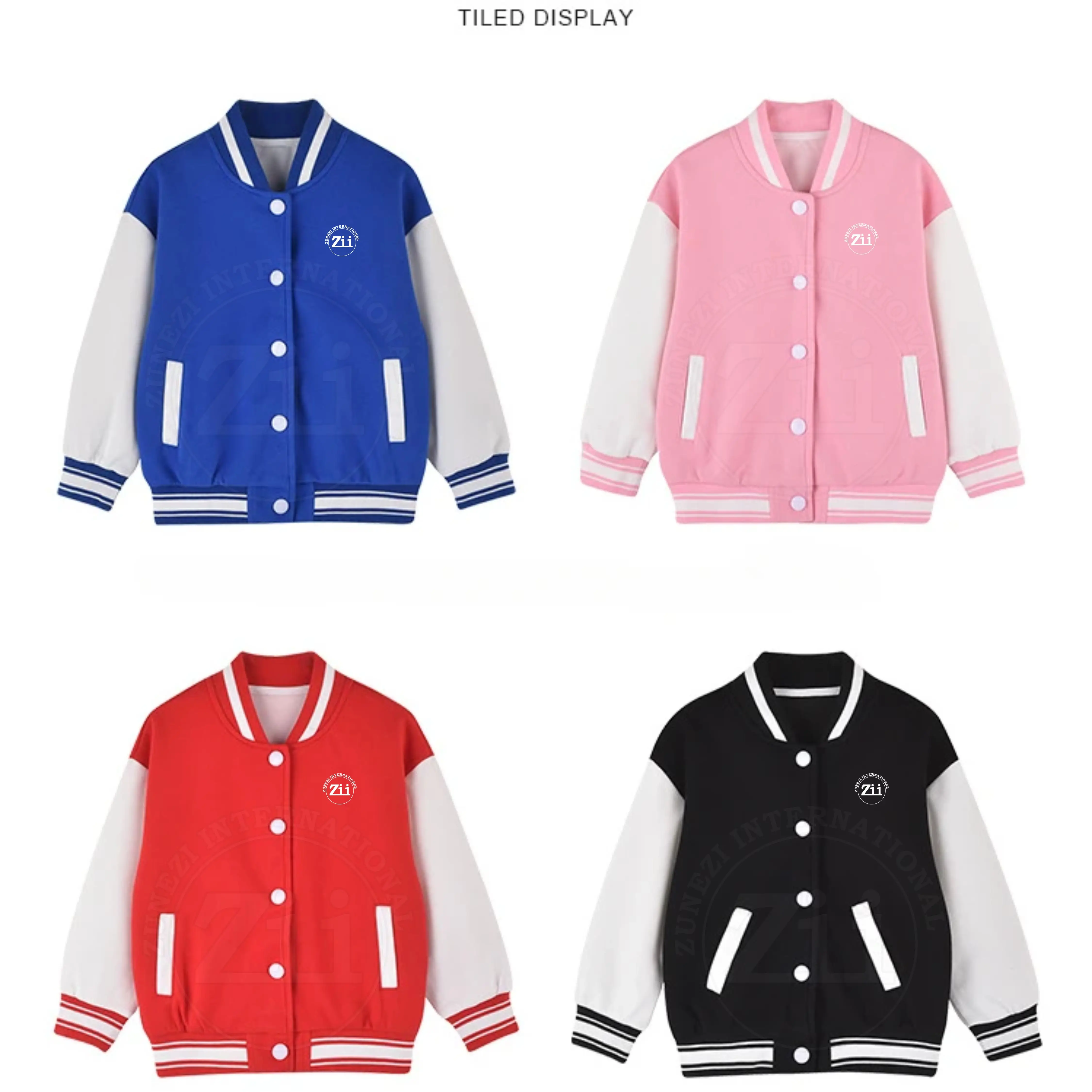 High quality children printing baseball boys bomber jacket varsity jacket for spring and autumn made By Zunezi