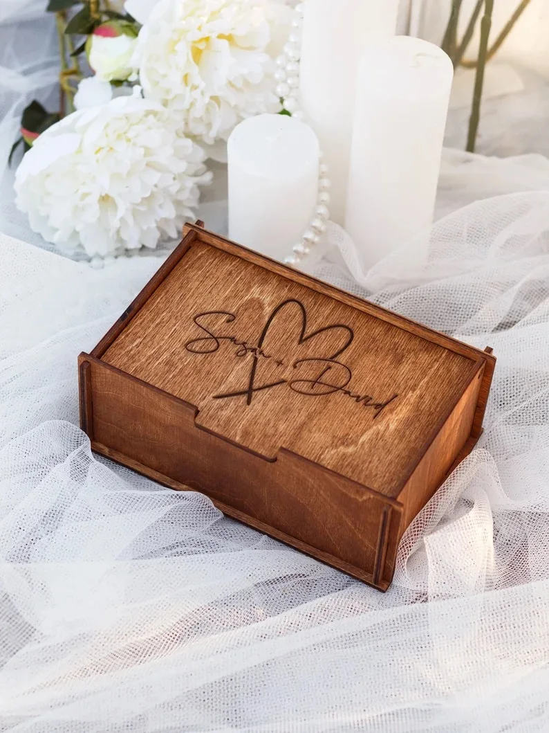 Personalized keepsake - large wooden box with floral design Nice gift for friends, mother, sister or girlfriend