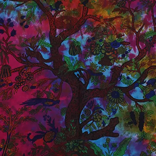 2023 Trending Tree Of Life Tie & Dye Wall Hanging Decorative Cotton Tapestry 84x90 inch Home Decor Tapestry Manufacturer Price