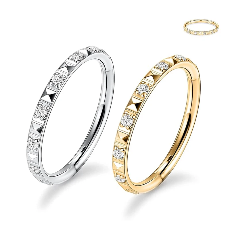 Titanium Square Cut Body Jewelry Inlaid with Round Zircon Hinged Septum Ring Nose Ear Cartilage Piercings Made G23 Material