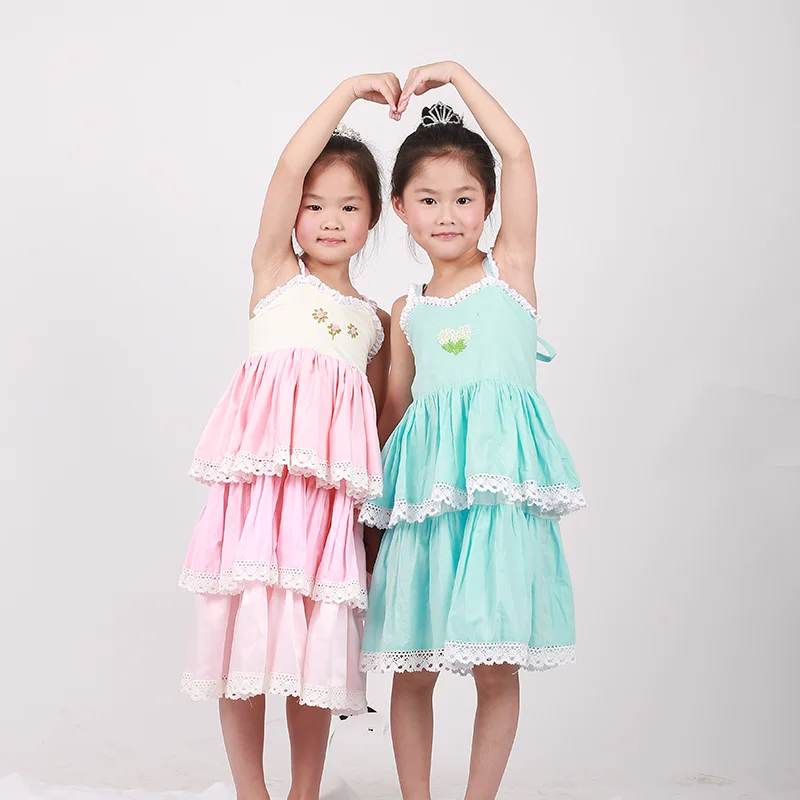 High quality pink flower girl dress chiffon fabric ruffle girl pink embroidered dress baby frock design girl dress