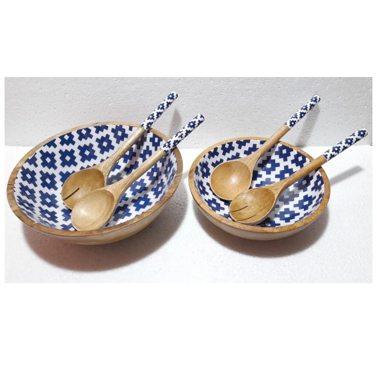 Customized logo Good price acacia wood SALAD bowl shallow salad bowl Wooden Salad Bowl Set with Servers By ZAMZAM IMPEX