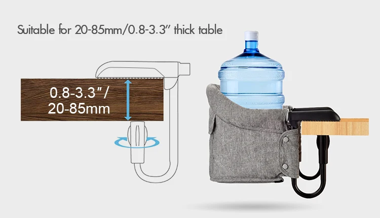 Wholesale FoldableBaby Feeding Table Clamp Baby Chair Detachable Portable Baby Highchair Foldable Hook On Chair With dinner tray