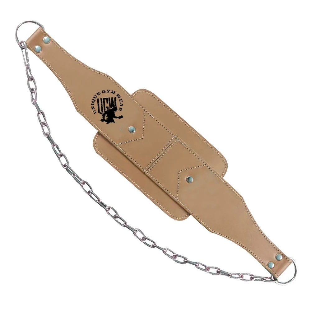 High quality Weight lifting Dipping training Belt with Chain Neoprene Gym Fitness workout Double Support Brace Dip Belts