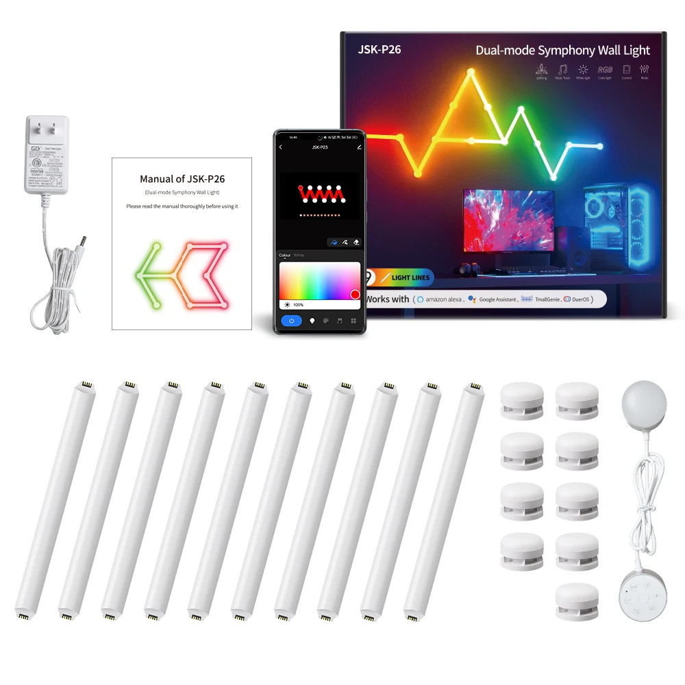 Двухрежимная симфоническая музыкальная синхронизация DIY Splicing RGB Smart Gaming Light для украшения вечеринки