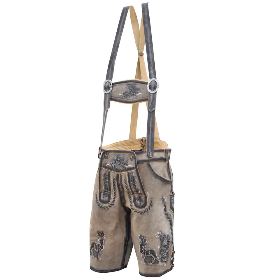 New Custom Bavarian Lederhosen German Wear Suede Leather Made Shorts and Long Traditional Pants Best Selling 2023