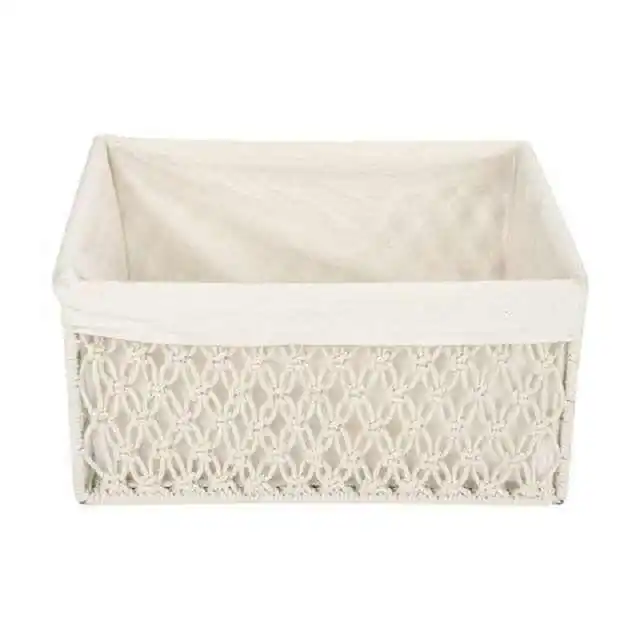 Macrame Storage Baskets in Pure Cotton Ideal for Living room & Bathroom Decor Accessory