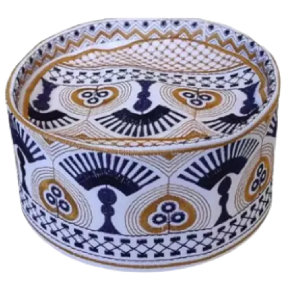 New Kufi Tartan Design Handmade Ramadan Embroidery Omani Quick Drying Islamic Arabian Turkey Men Muslim Prayer Topi