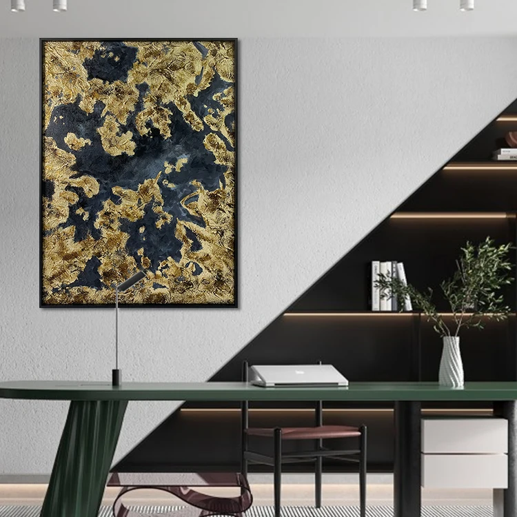 Home Decor Gold Foil Canvas Wall Art Artwork Abstract Hand Painted Oil Painting 3D Texture Hand Wall Paintings