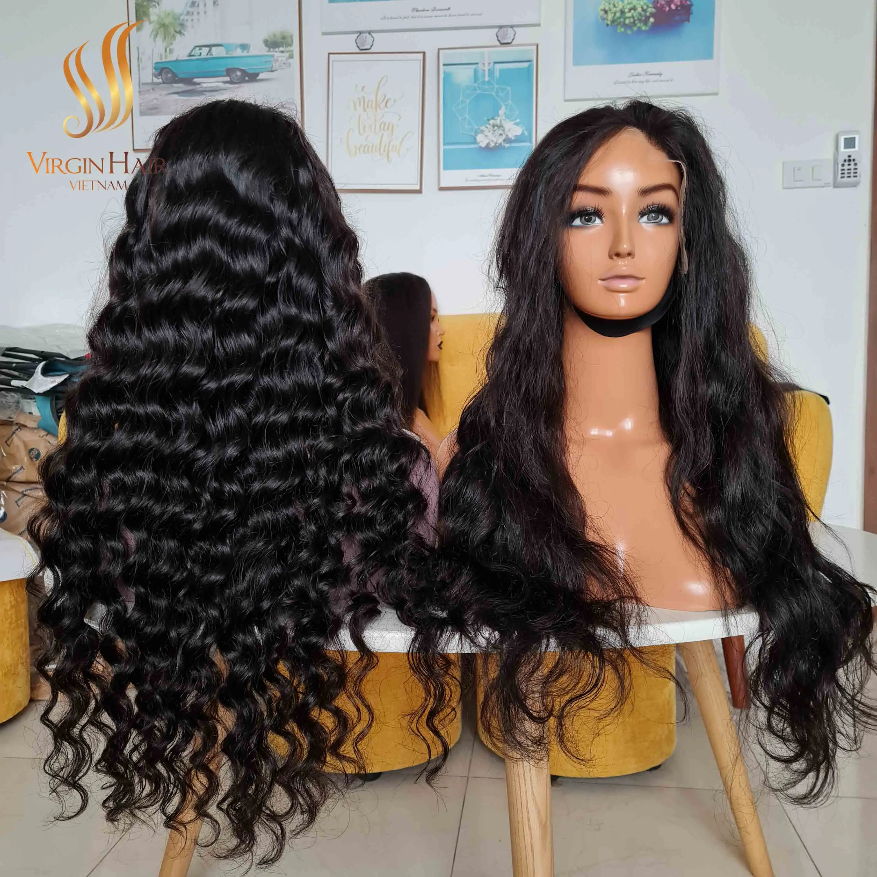 Raw Vietnamese Human Hair Glueless Water Wave Hd Lace Frontal Wigs Vietnam Supplier
