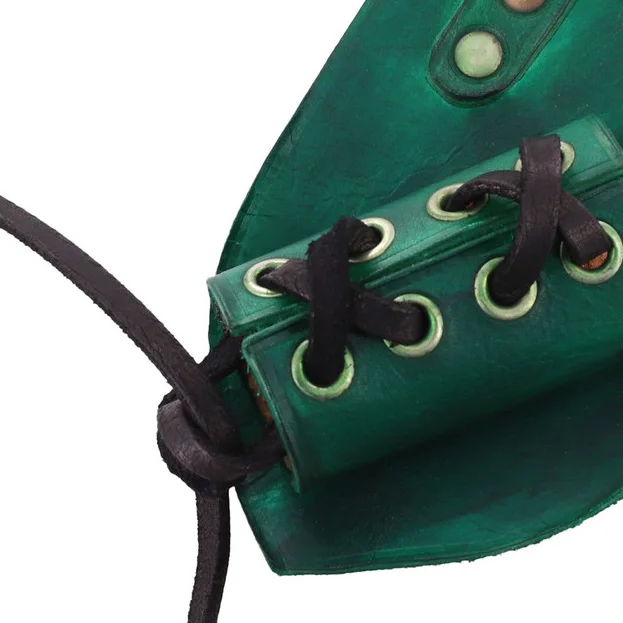 Wholesale Medieval Leather Short Sword Frog | Left Handed Sword Holder in Green Color | Veg Tan Cowhide Leather Sword Holster