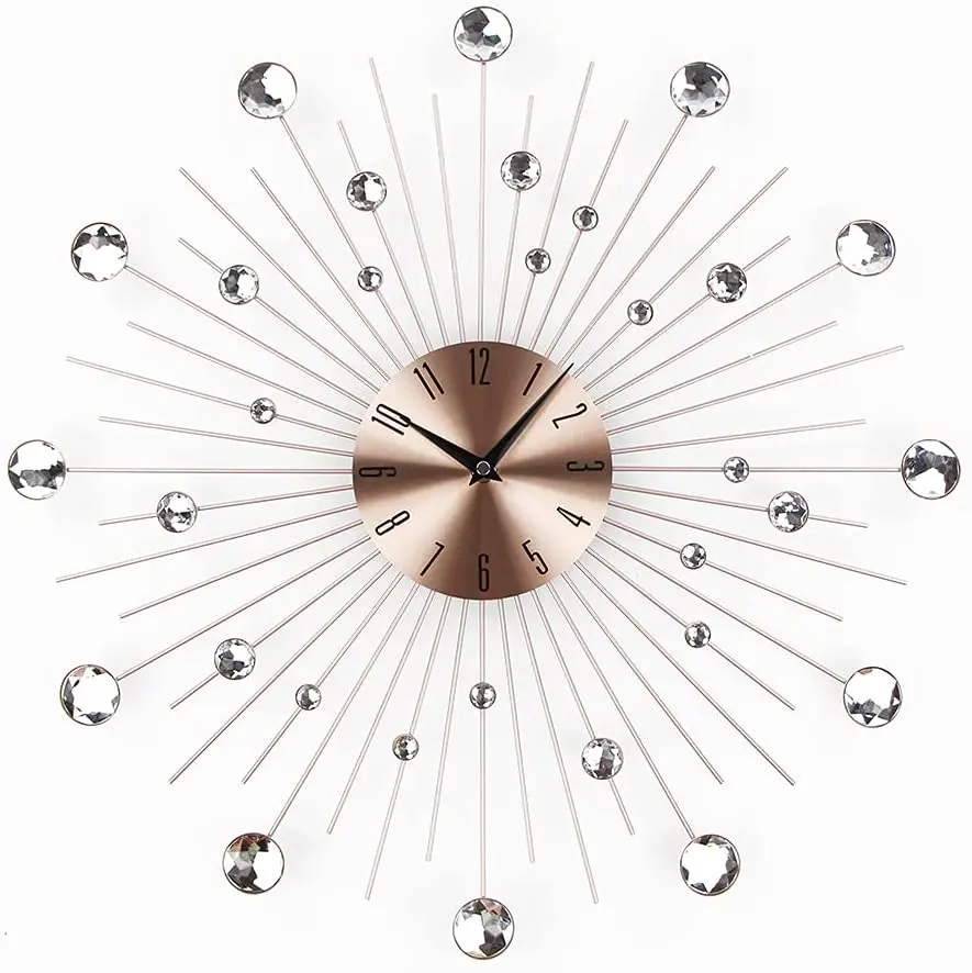 Modern wall clock for Living Room Bed Room hotel Home Metal Wire Stylish wall decorative Gold color Best design Dots wall clock
