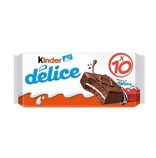 Hot Selling Price Ferreros Kinders Delice Cacao Chocolate Cake with Milk Cream 10 Pack 420g in Bulk