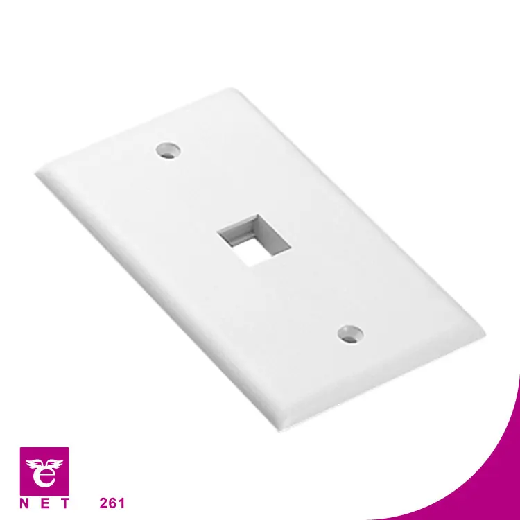 4 Port White Wall Plate with Standard Size Keystone