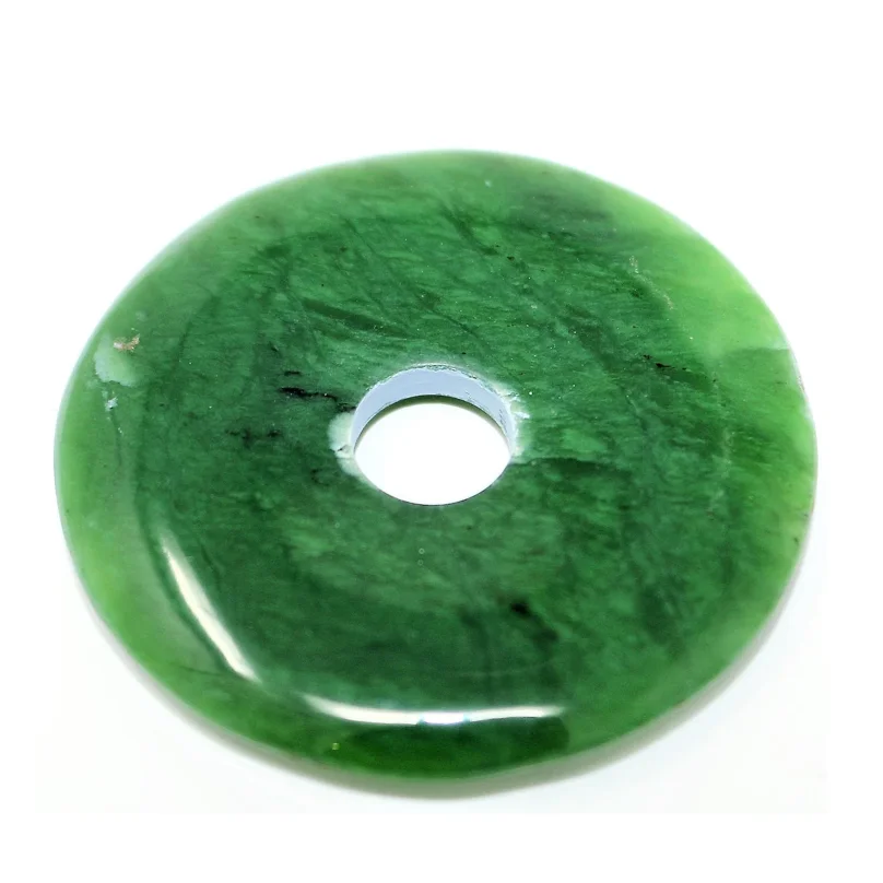 high quality Crystal Donut green jade nephrite Beads Pendants Jewelry Making Donut Coin Pendant Gemstones For Jewelry Making