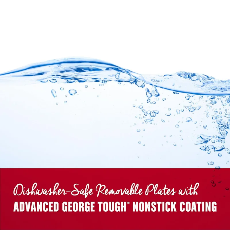 WHOLESALE 4-Serving Removable Plate Electric Grill and Panini Press, George Tough Non-Stick Coating, Drip Tray Catches Grease