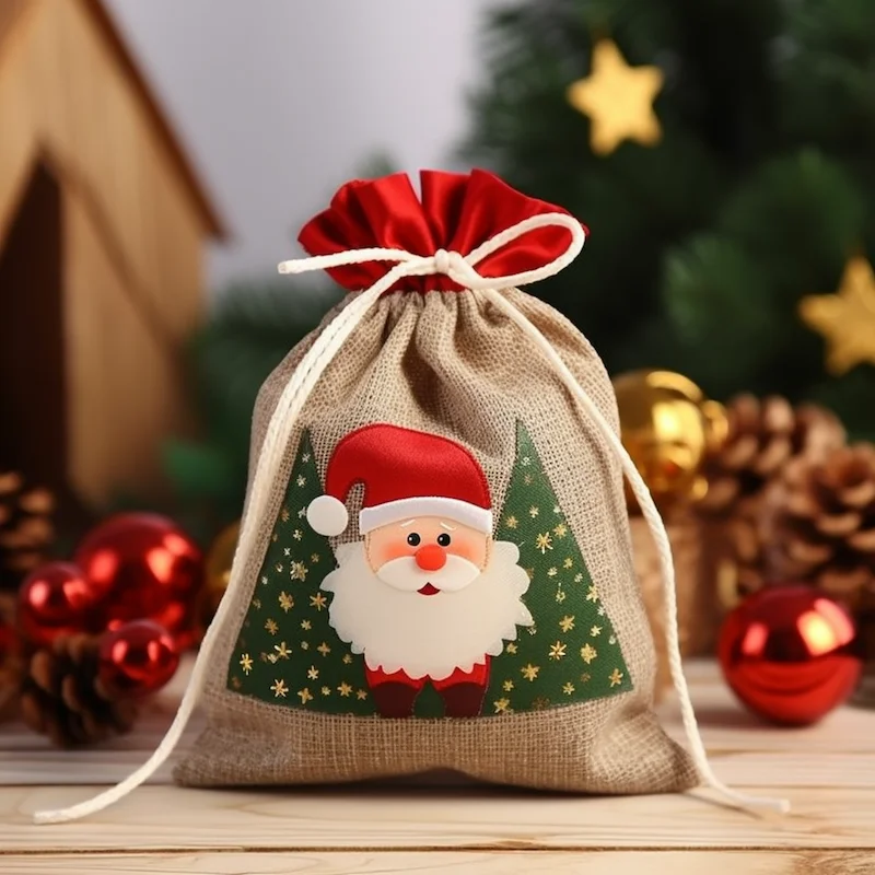 Customized Linen Jute Bags for Jewelry Display Drawstring Pouch for Gift Packaging Bag Wedding Christmas Burlap Drawstring Bag