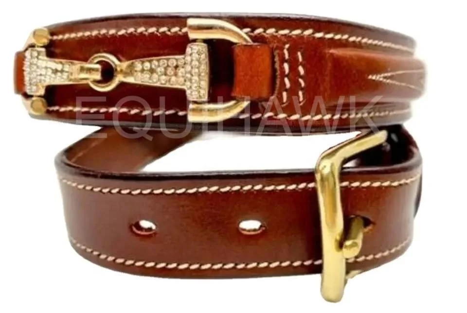 Легкий кожаный ремень для всадника со стразами