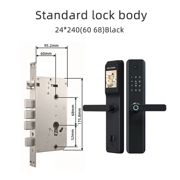 Hot Sale Fingerprint Handle Smart Camera Hotel Home Electronic Digital Thumbprint Password Waterproof Lock For Wooden Door