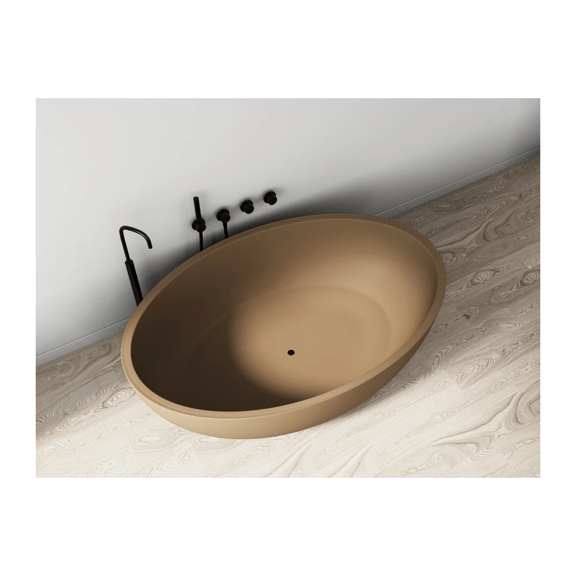 Freestanding Floor Mounted Brass Matte Black Bathroom Bathtub System Kit Waterfall Spout Bathtub Shower Faucet Mixer Set