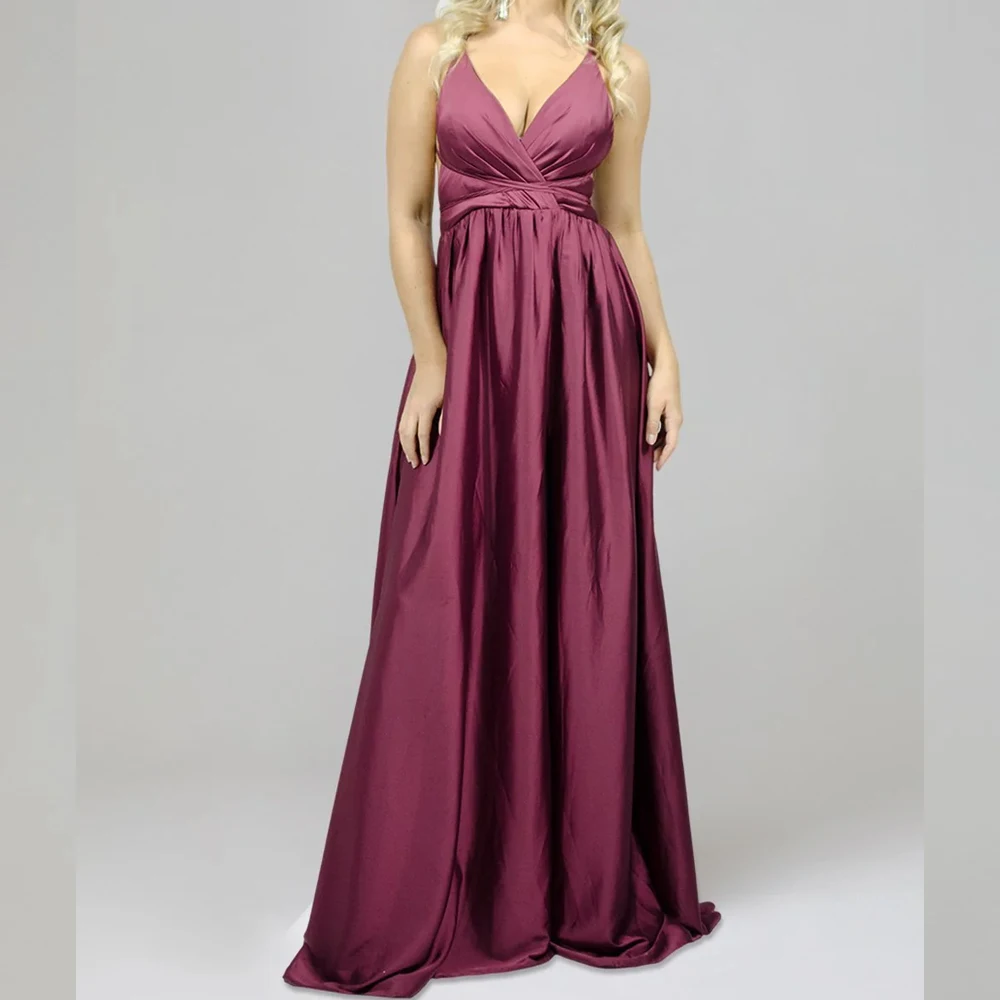 Luxury Sexy Evening Halter Dress 2024 Newest Sleeveless Bridal Gowns Silk Satin Casual Dresses Elegant Beach Wedding Guest Party