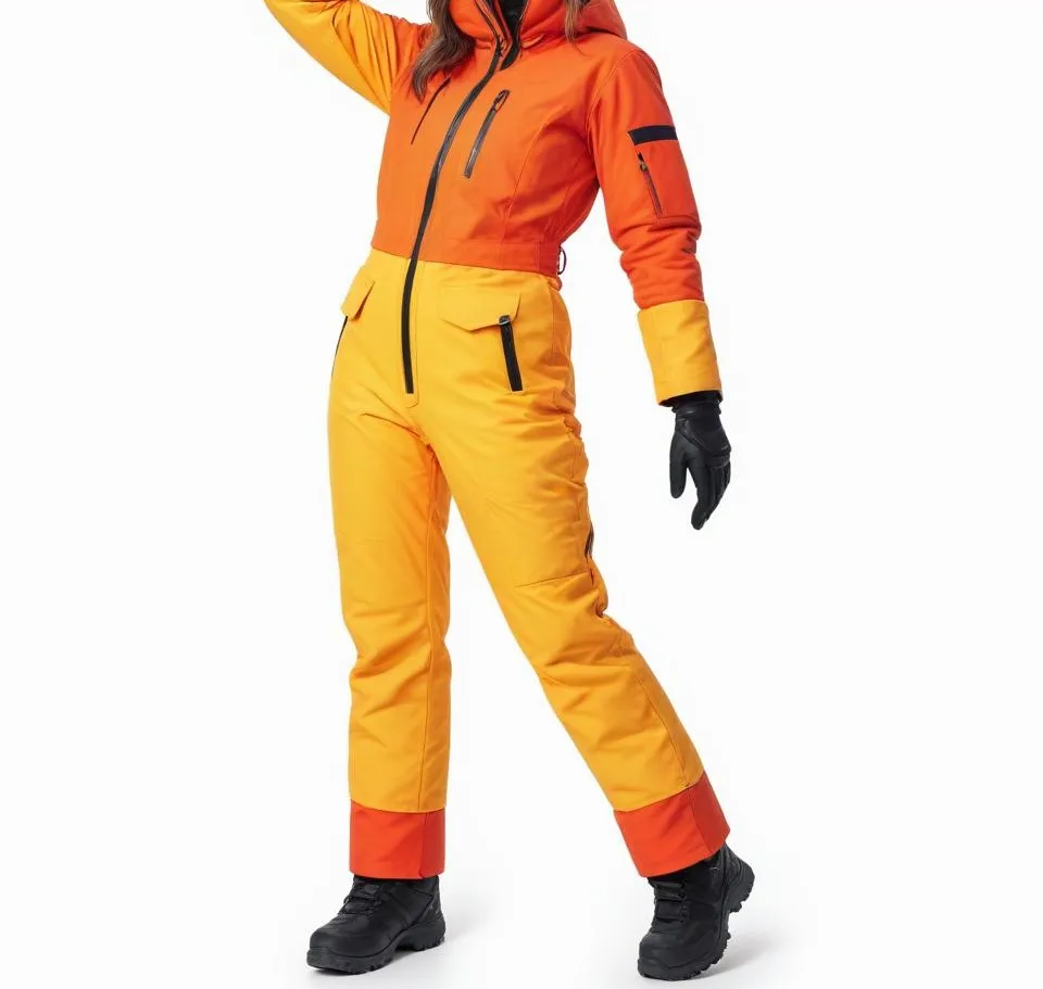 2024 custom High quality fashionable plus size ski overall custom winter waterproof one piece ski suit for women/men/kids