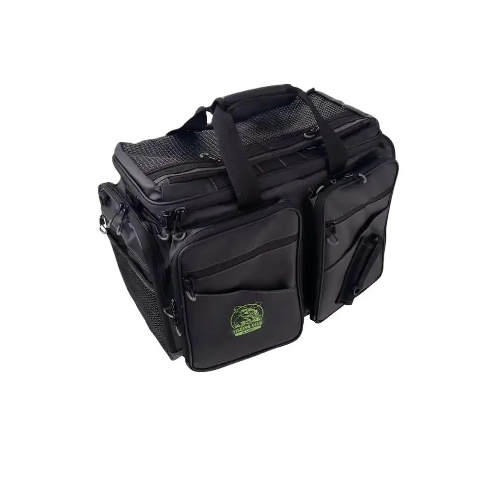 OEM Multifunctional 10L Black Fishing Tackle Bag New Arrival Durable Outdoor Waterproof Large Bag for Rod Reel Made of Nylon