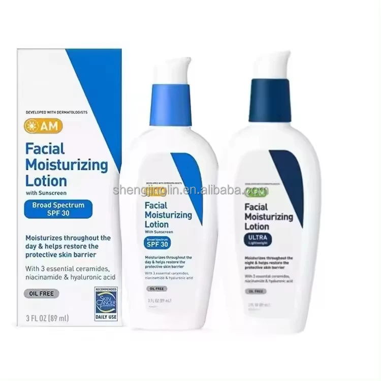 Moisturizing Facial Lotion AM PM Day Night Lotion With SPF30 Repair Sensitive Skin Nicotinamide Ceramide Cream 89ml