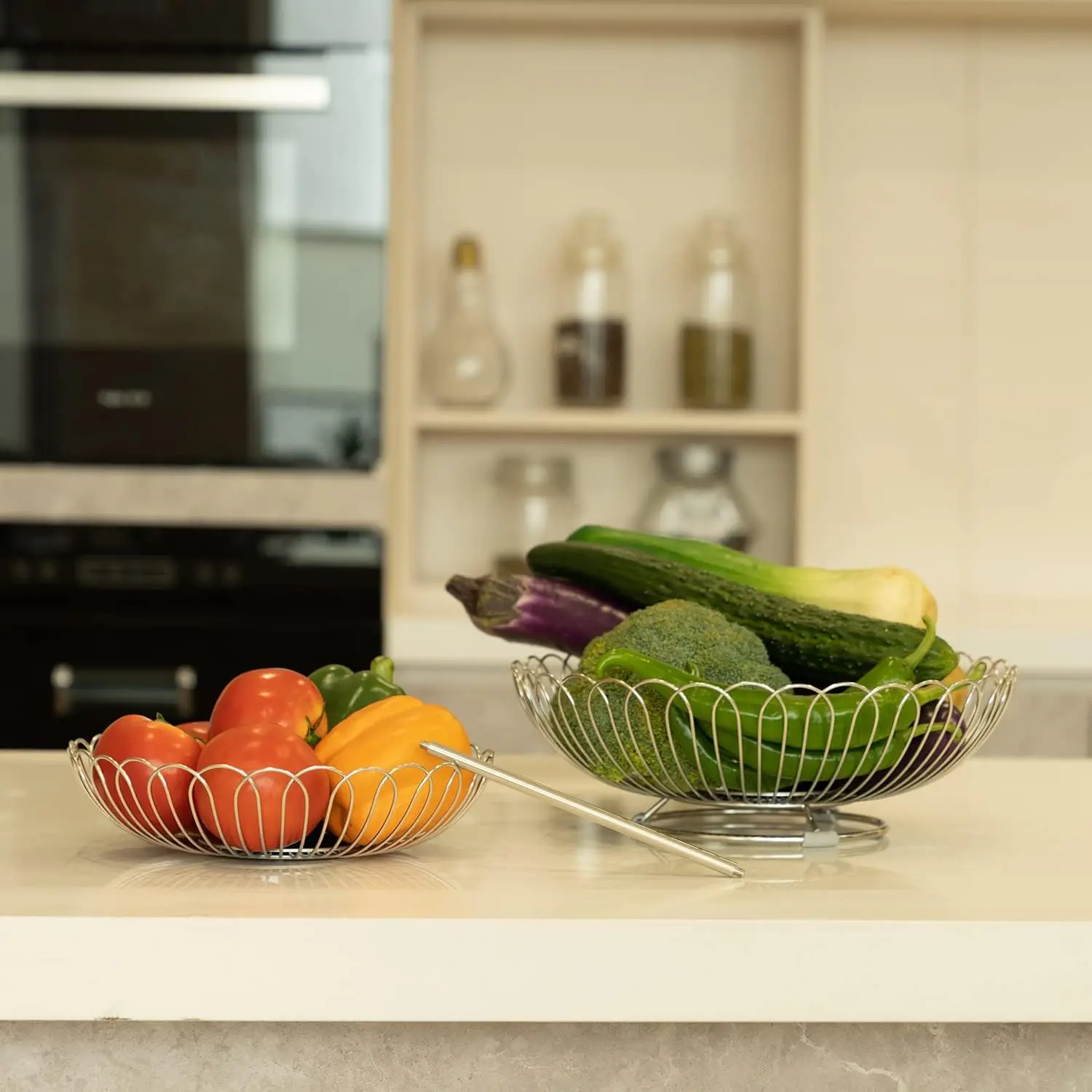 Modern Metal Fruit Basket For Organizing Fruits and Vegetables Customized Shape Fruit Storage Baskets for Sale